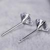 925 Sterling Silver Gift Jewelry AAA Zircon Four-Prong Earrings