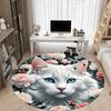 1 Stück Florales Katzenmuster Stuhlteppich für das Büro Maschinenwaschbarer Teppich für das Büro, Gutes Geschenk für Familie oder Freunde yy251225211