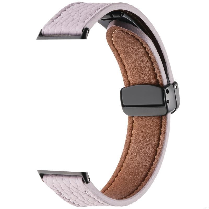95AF Versatile Leather Watch Strap with Breathable Designings Fashionable Leather Replacement Strap Watch Band for Fit 3