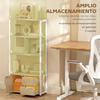 Bookcase Bookshelf with Shelves Drawers and Door 58x24x122 Cm Industrial Style White and Natural Wood