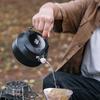 1 Litre Camping Kettle with Foldable Handle Fast Heating Gas Teapot Outdoor Lightweight Whistling Stainless Steel Kettle