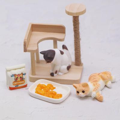 Miniature Wooden Dollhouse Cat Climbing Frame - BJD Doll Furniture Props