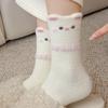 Female Winter Plus Velvet Plus Warm Lovely Cartoon Home Sleeping Floor Tube Socks