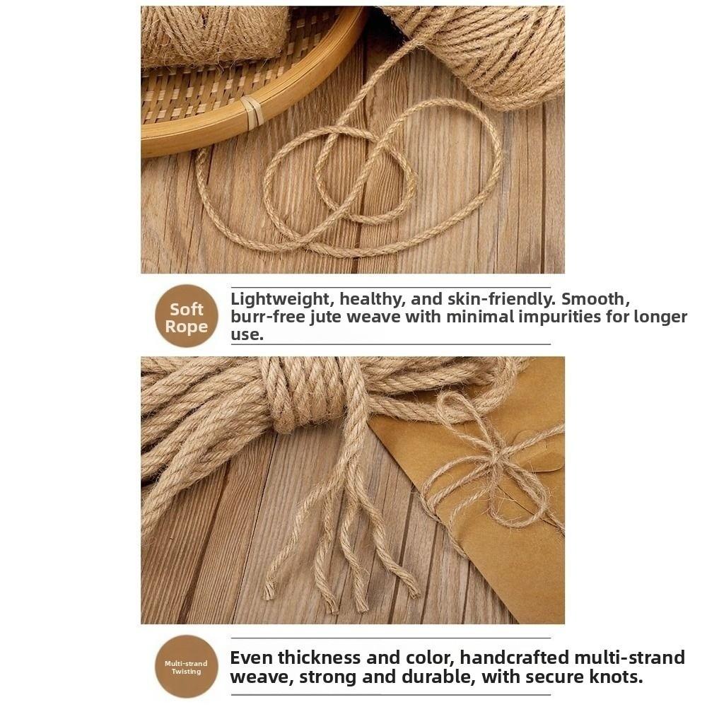Multipurpose Rustic Jute Twine Handmade 2/3/4/5/6/14mm Jute Cord Reusable DIY Jute Rope Crafts Wrapping