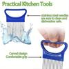 1/2/4pcs Stainless steel onion slicer vegetable tomato cutter Used for safe cooking tools for kitchen workers Food contact safety No