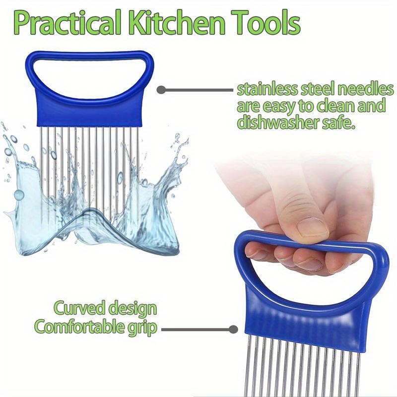 1/2/4pcs Stainless steel onion slicer vegetable tomato cutter Used for safe cooking tools for kitchen workers Food contact safety No