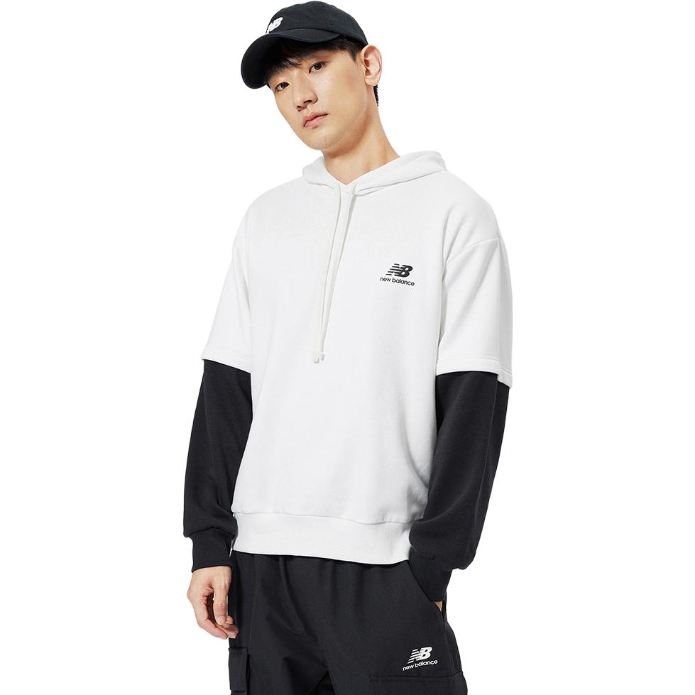 New Balance Sweatshirts Unisex White Hooded Moderate Regular AMT13342-SST