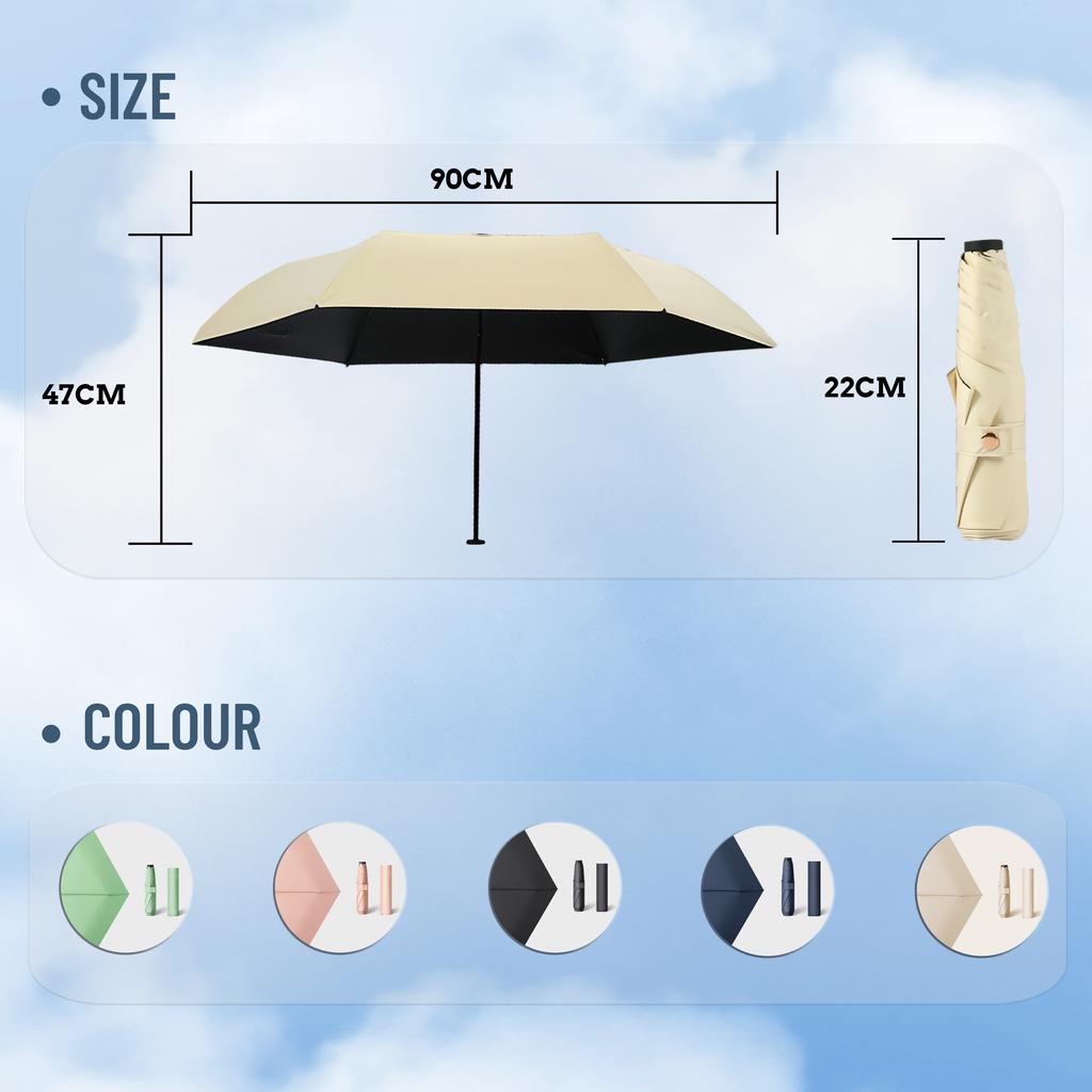 Ultra Light Feather Umbrella Carbon Fiber Portable Fold Pencil Umbrella Anti-UV Waterproof Women's Travel Mini Sunshade Umbrella