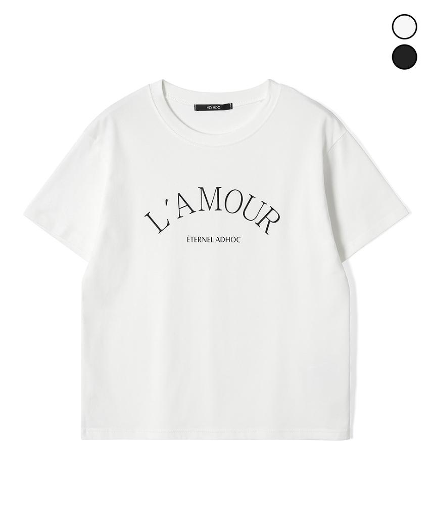 ADHOC Women'S La Mour Lettering T-Shirt (2 Colors) (Hc5Sta3)