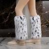 Vintage Thickened Furry Leg Warmers for Women Long Fuzzy Boot Cuffs Leg Cover for Winter Outfits and Costume Parties