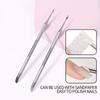 Double-Headed Nail Pusher Stainless Steel Cuticle Remover Exfoliation Prep Tool Clean Dead Skin Circle Bevel Shovel Manicure Pen