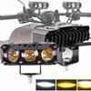 Waterproof Motorcycle LED Spotlights Shock-proof Three-eye Lens Retrofit Fisheye Lights  Trucks