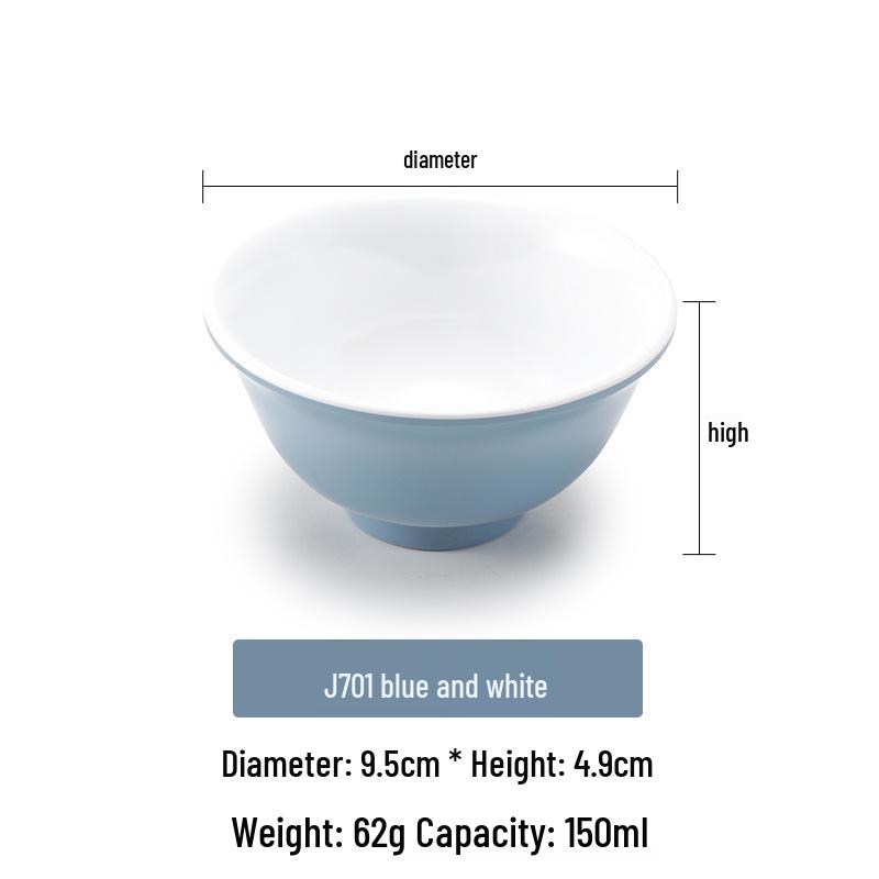 Nordic Blue & White Melamine Ramen Bowl - Large Imitation Porcelain Noodle Bowl for Soup & Mala Tang, Commercial Use, Available in Pink.