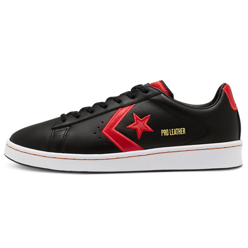 

Converse Cons Pro Leather Vintage Colour-Blocking Casual Abrasion Resistant Low-Top Board Shoes Unisex Styles Black, Red and White 36