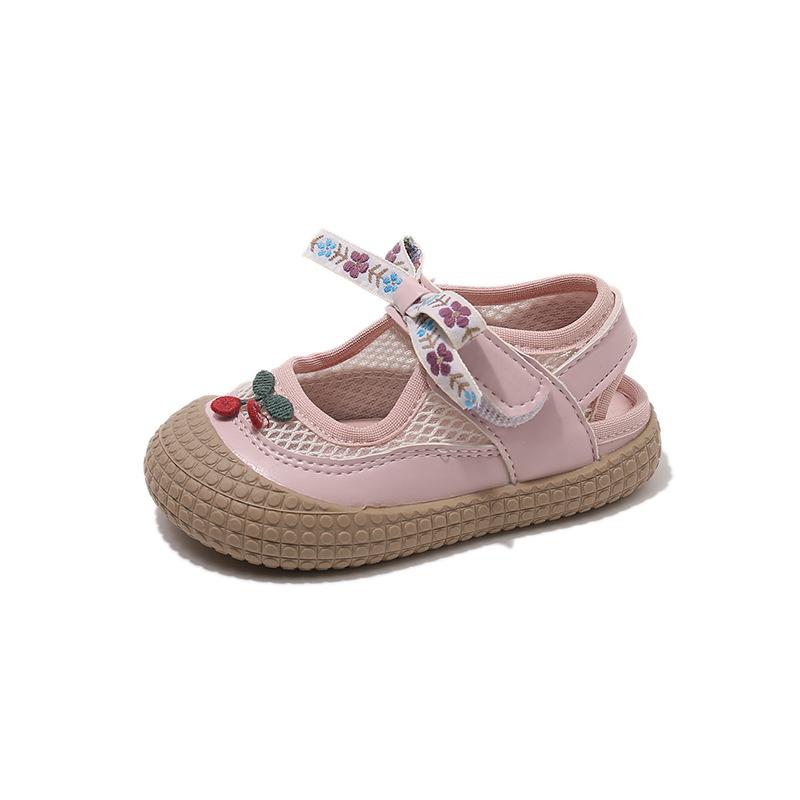 

Summer Sport Shoes for Children Mesh Fabric Breathable Girl s Toddler Shoes Appliques Bowtie Trend Fashion Kid s Sneakers I05042 21 розовый