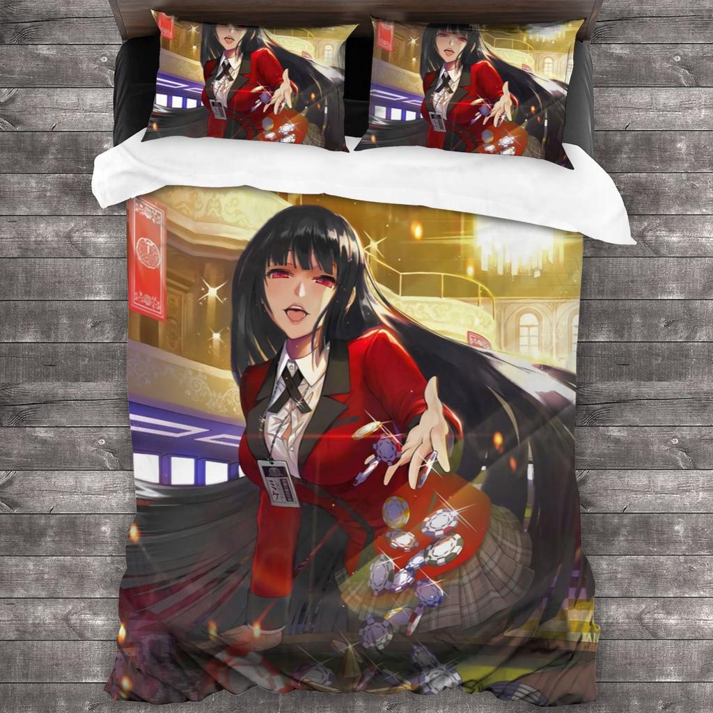 Kakegurui Yumeko Bedding Set Single Twin Full Queen King Size Bed Set Aldult Kid Bedroom Duvet Cover Sets 3D Print Anime 011