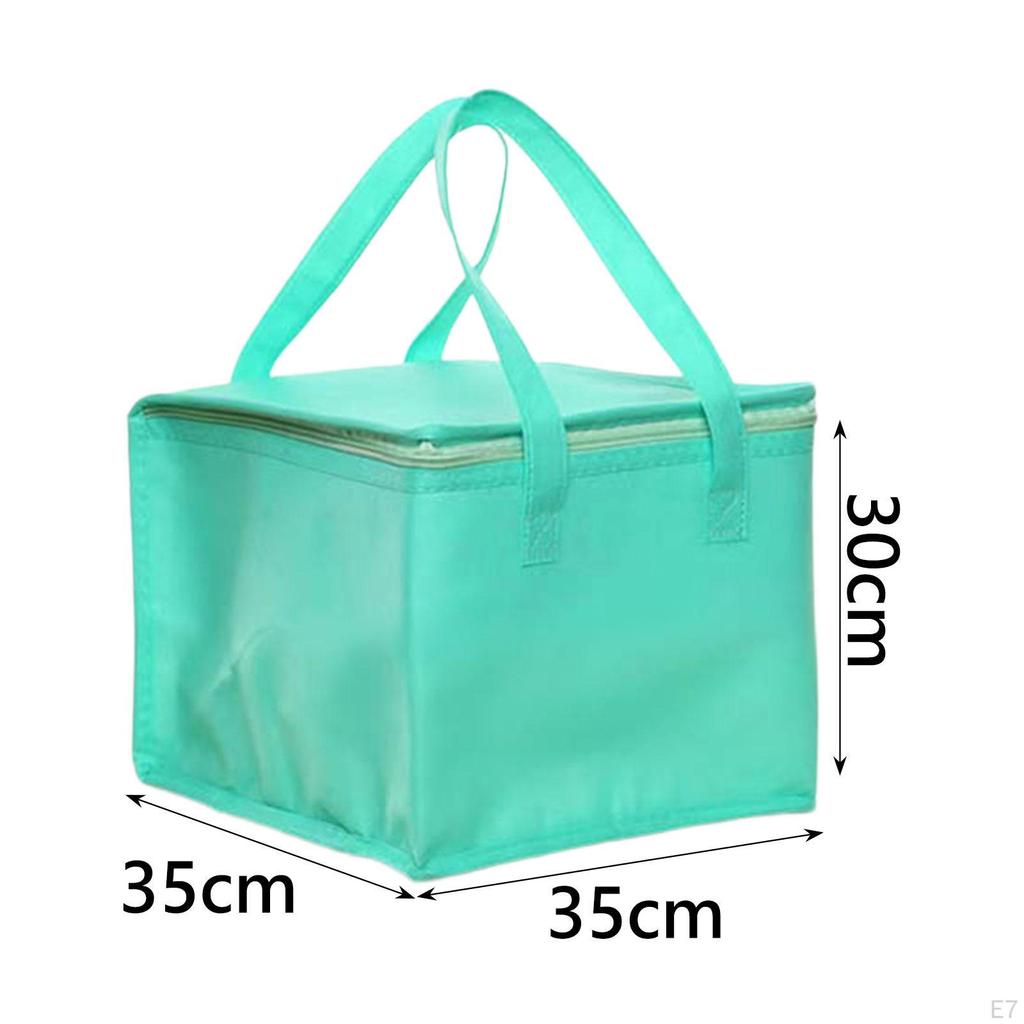 Insulated Lunch Bag Thermal Zipper Picnic Cake Transport Food Delivery Tote