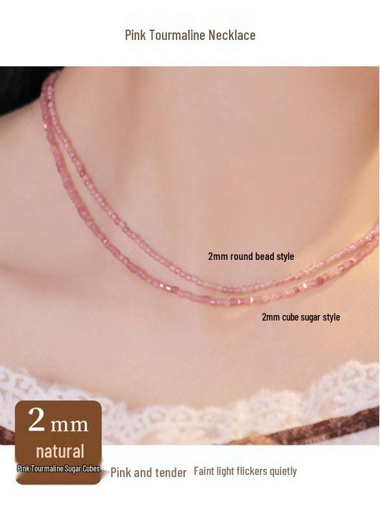 Exquisite Handmade Pink Tourmaline Bracelet for Women - Natural Beaded Crystal Jewelry