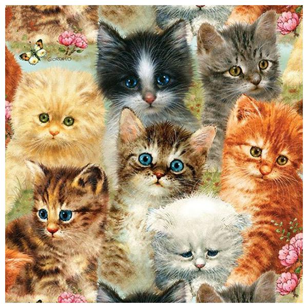 DIY 3D kulatá diamantová malba Zvířecí kočky Výšivka Cross Craft Stitch Home Decor