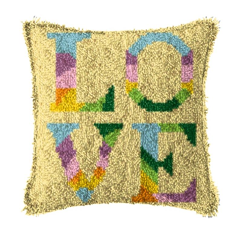 Stickerei Knüpfhaken DIY Handgestricktes Besticktes Kissen Knüpfpaket Unfertige Knüpfhaken Teppich Kits Smyrna Paket Teppich DIY