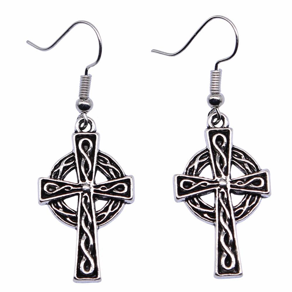 Cross Dangle Earrings Minimalist Gothic Christian Symbol Drop Earrings Girl Jewelry