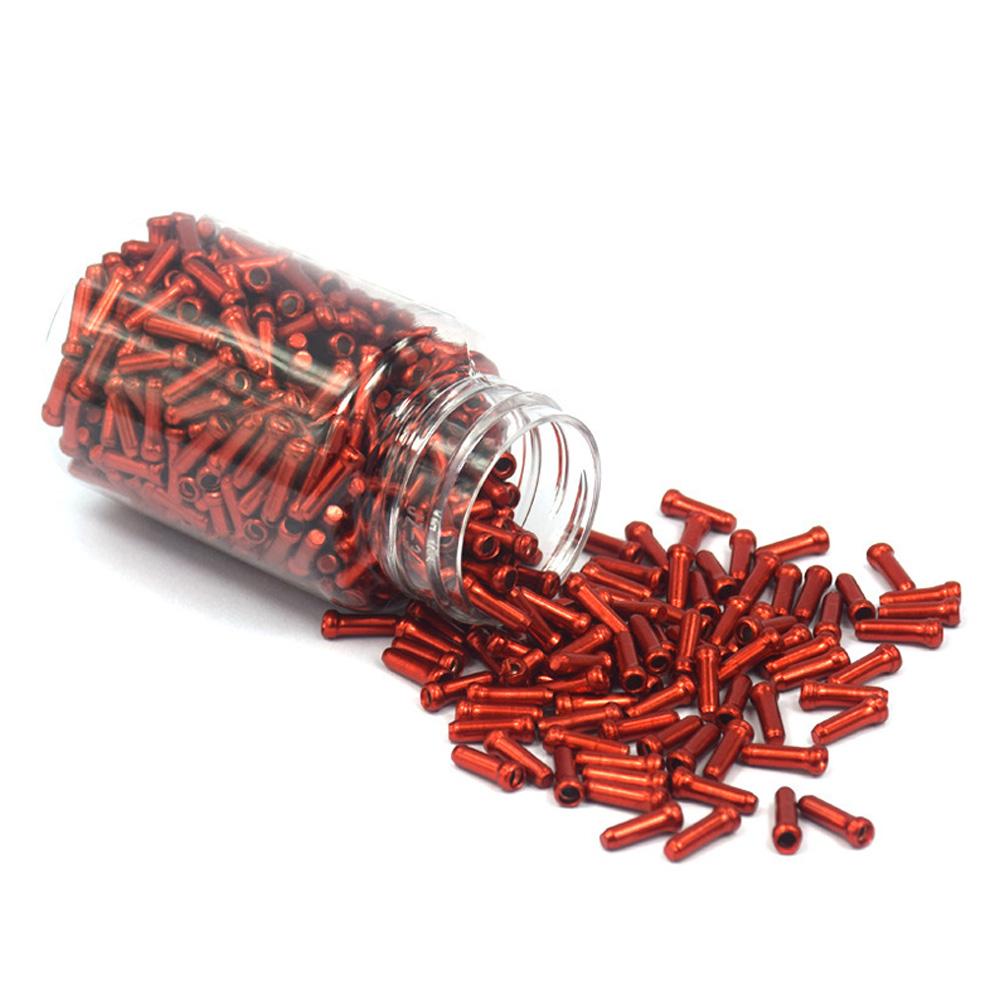 20PCS Embouts de Câble de Frein et de Vitesse pour Vélo Couleur Unie Alliage d'Aluminium Sertis Pour Empêcher l'Effilochage des Câbles Accessoires de Vélo