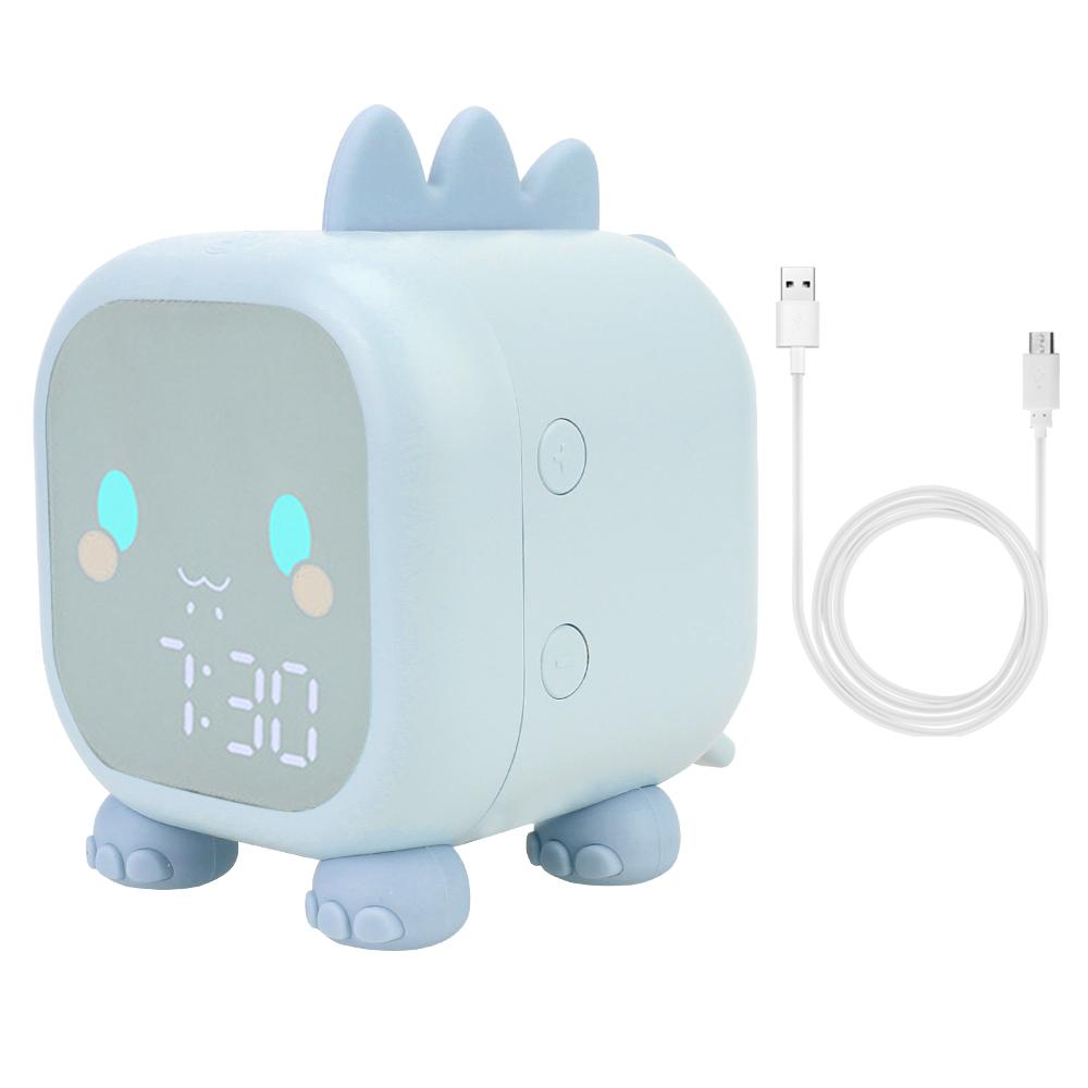 Kids Alarm Clock Temperature Display Digital Home Decoration Children's Sleep Trainier Bedside LED Clock Cute Dinosaur