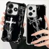Gothic Cyber Sigil Cross Soft Phone Case For Xiaomi Redmi Note 14 15 Pro Plus 13 12 11S 11T 5G 10 9S 9 Plating Anti-Fall Fundas