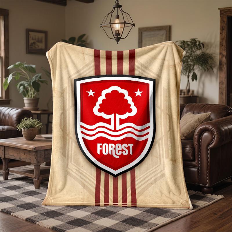 Coperta in Pile a Tema Nottingham Forest Morbida e Accogliente in Peluche per Camera da Letto Divano Viaggio