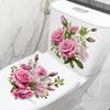 Rose Romantic Toilet Sticker Bathroom Toilet Decor Living Room Cabinet Refrigerator Home Decoration Decals Toilet Lid Decoration
