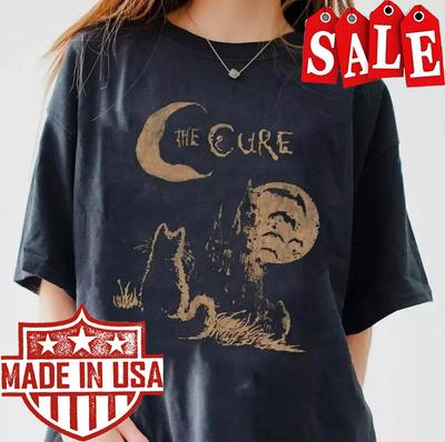 The Cure Cat Tee, 90S Alt Indie Rock, The Cure Rock Band Unisex Shirt S-5XL Unisex T-Shirt