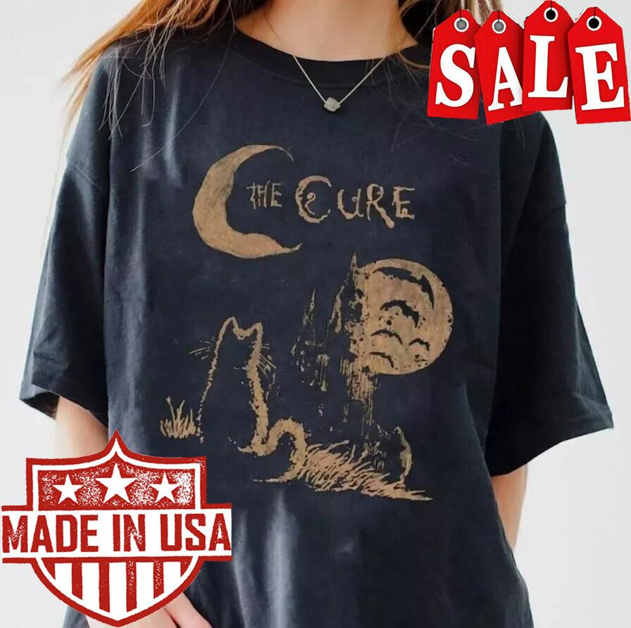 The Cure Cat Tee, 90S Alt Indie Rock, The Cure Rock Band Unisex Shirt S-5XL Unisex T-Shirt XL