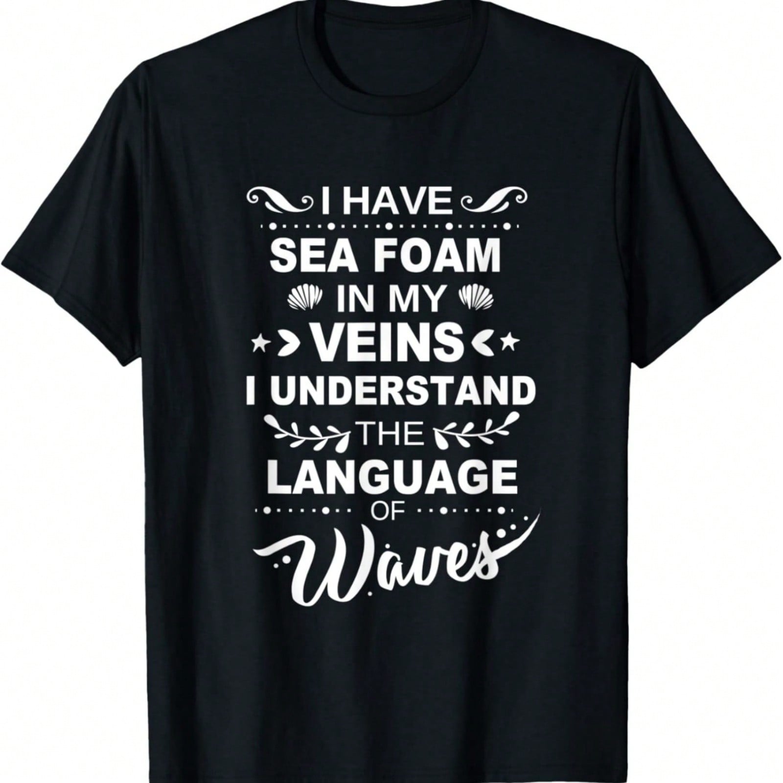 Sea Foam In My Veins The Language Of Waves Mermaid T-Shirt S разноцветный