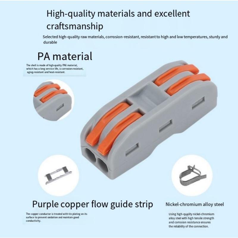 10PCS Quick Terminal Two In Two Out Soft and Hard Wire Universal Quick Terminal