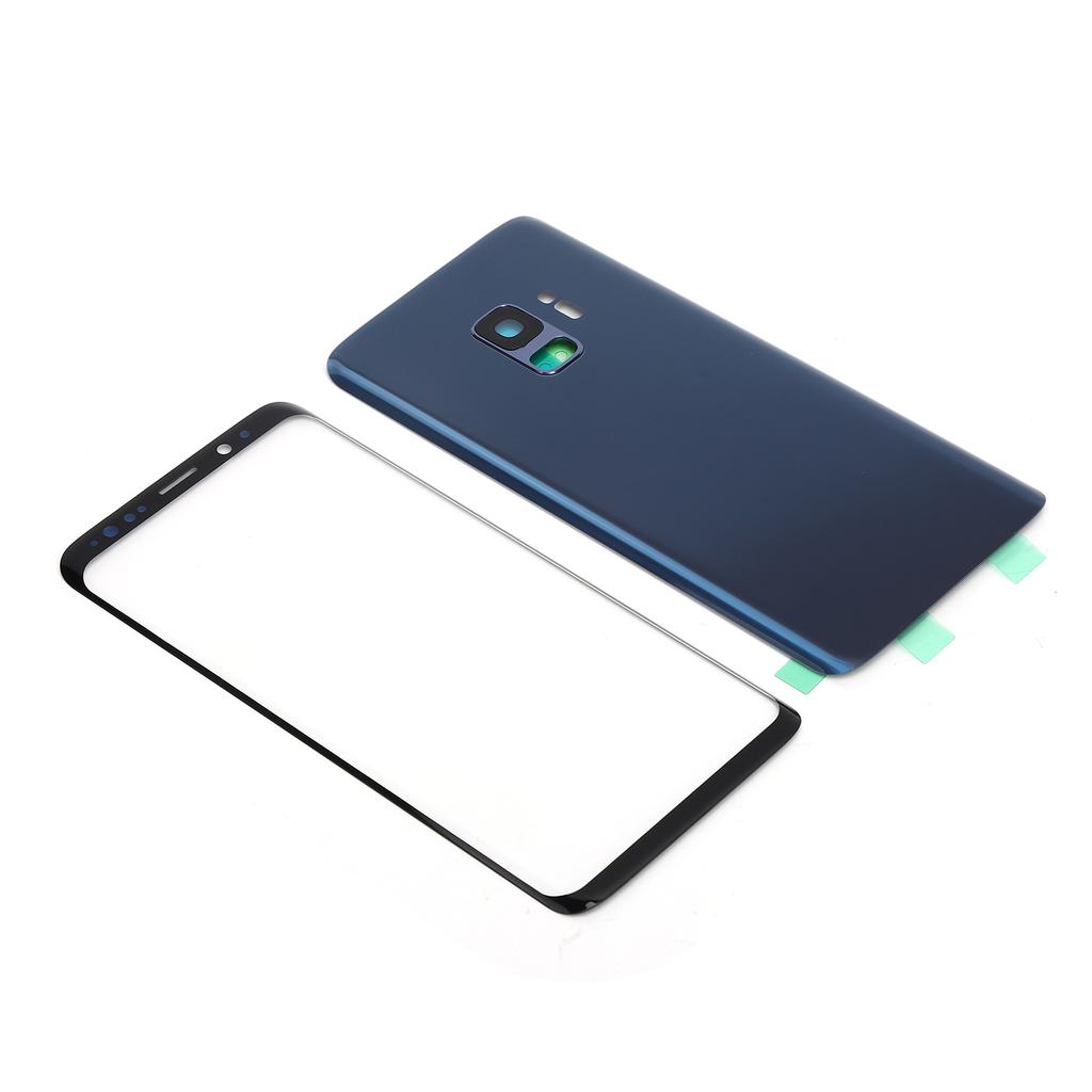 Phone Rear Back Glass Cover Front Screen Glass Lens Replacement Set for Samsung S9 G960