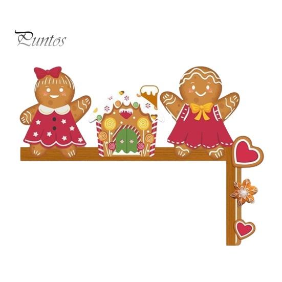Decorare Colț Usa de Crăciun Topper, Panou din Lemn, Om de Zăpadă Moș Crăciun Omuleț de Ghimbir Pom de Crăciun Panou Cadru Om Decor pentru Casă Petrecere de Sărbători Toppere Decorative
