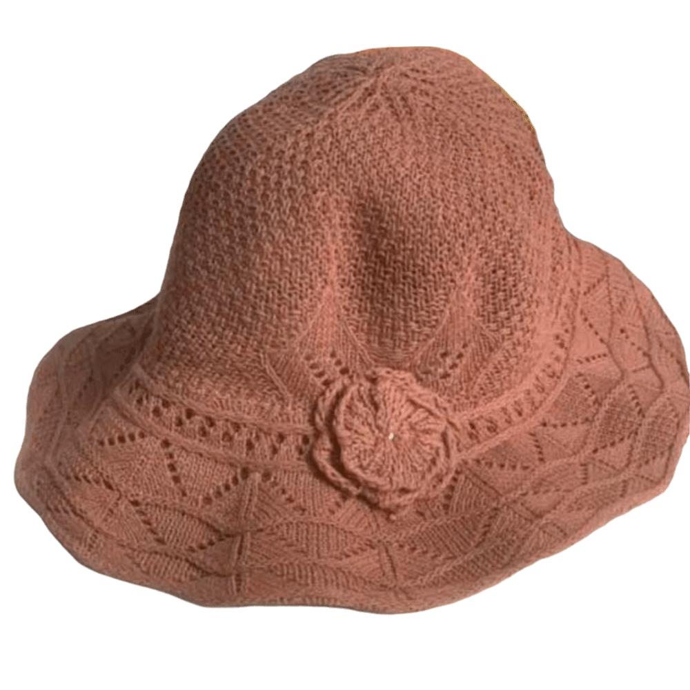Sweet Straw Sun Hat French Style Sun Protection Cap Sunscreen Knitted Bucket Hat  Lady коричневый