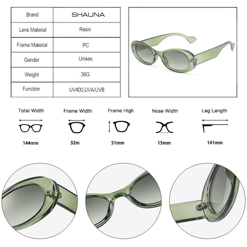 SHAUNA Retro Damen Kleine Ovale Sonnenbrille Fashion Jelly Eyewear Trendy Herren Sonnenbrille Shades UV400