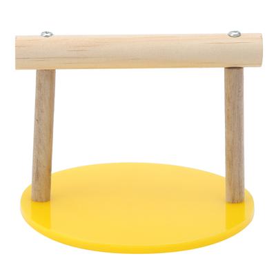 Vogel Holz Sitzstange Stehrahmen Ständer Stange Kunststoffbasis Papagei Kauen Beißen Spielzeug Käfigzubehör