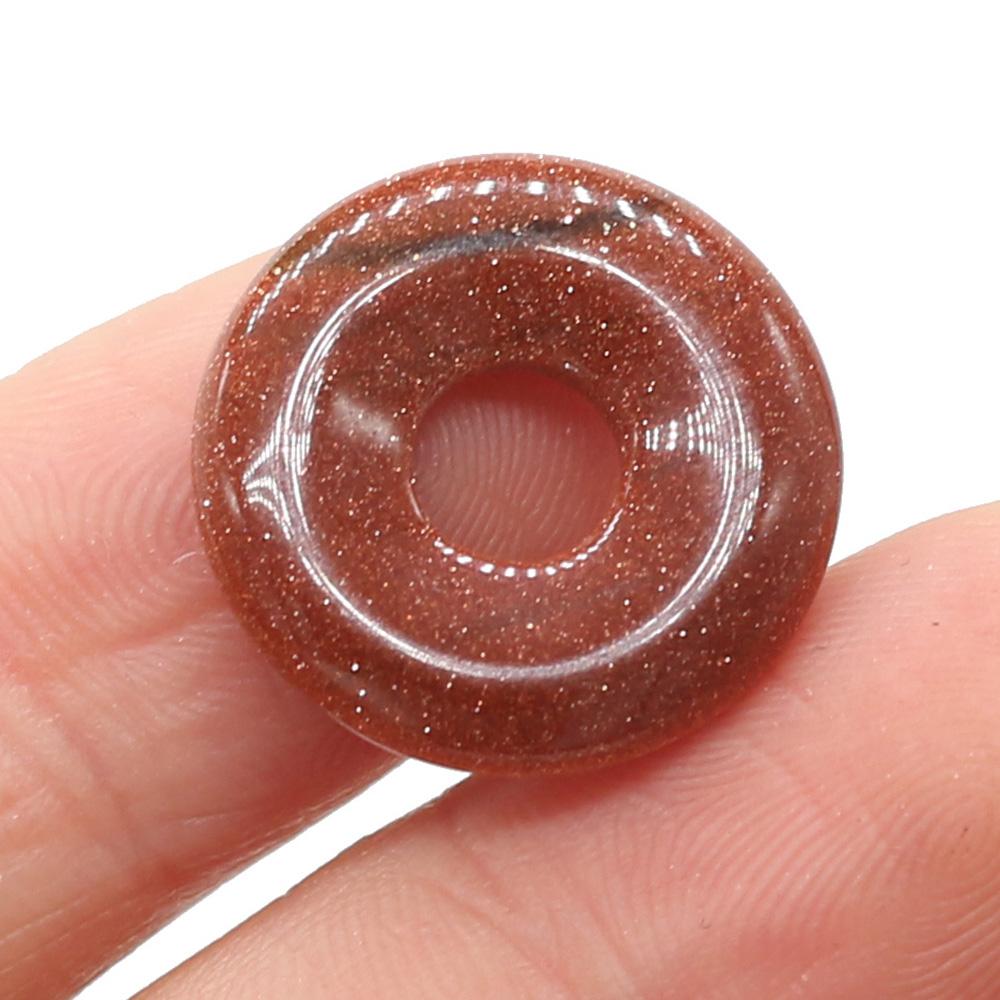 5Pcs Round Natural Stone Big Hole Beads Healing Crystal Gemstone Loose Beads for Jewelry Making DIY Necklaces Accessories 18x18mm