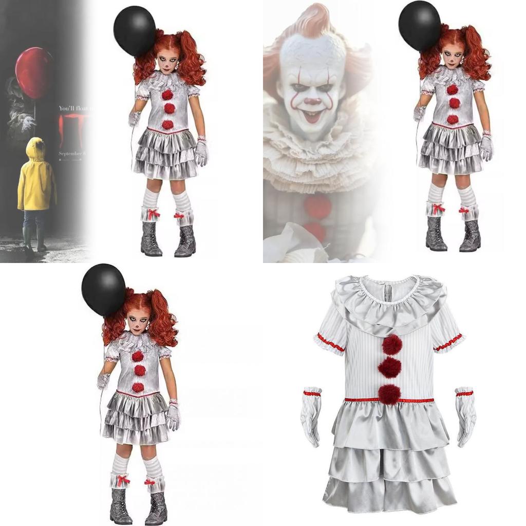 Costume di Halloween da Clown It per Giochi di Ruolo Set Bambini Vestito per Gioco di Ruolo