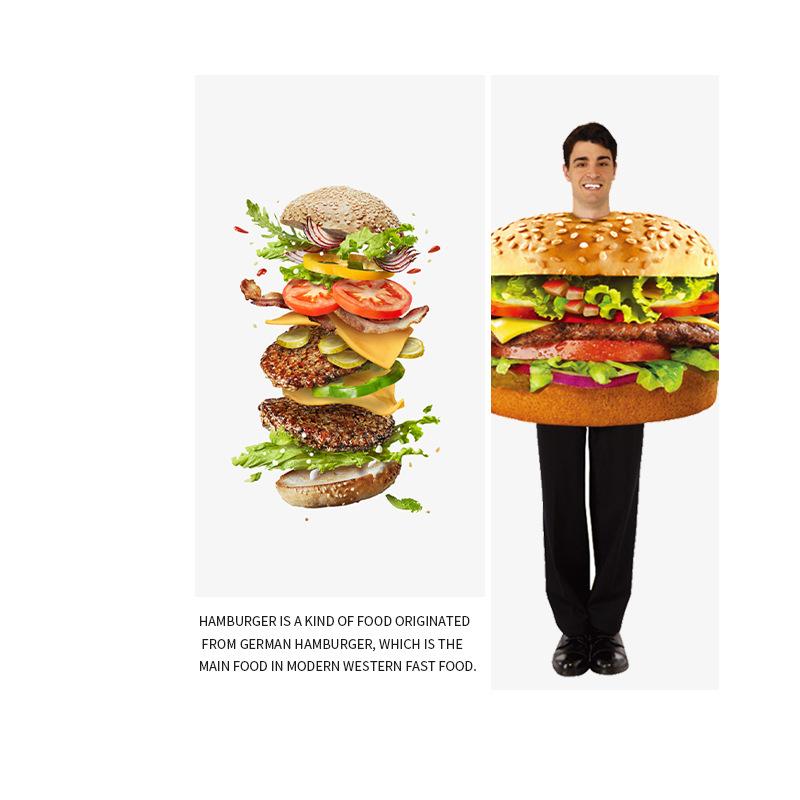 Hamburger Stage Role Playing Costume Cosplay Makeup Ball Party Performance Hamburger Costume