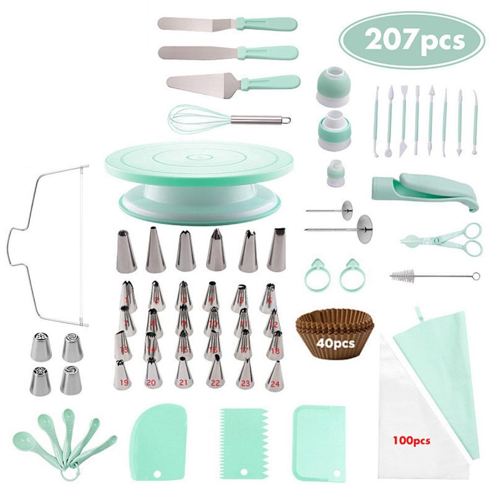 207Pcs Multi-functional Pastry Turntable Kit Creative DIY Baking Tools  Dessert Pastry Making