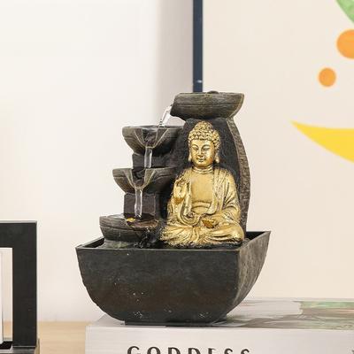 Schreibtisch fließender Reichtum Schmuckstück, chinesische Zen-Dekoration für das Wohnzimmer, kleiner Feng Shui Radbrunnen