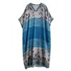 Real Summer New Color Vacation Style Travel V-neck Retro Long Dress Covering Meat Cotton and Linen Dress Women's Clothing