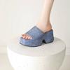 Krazing Pot Polyurethaan Mules Lente Zomer Maat 43 Maat 42 Prints Dames Platform Dames Ronde Neus Instappers Waterdichte Sandalen