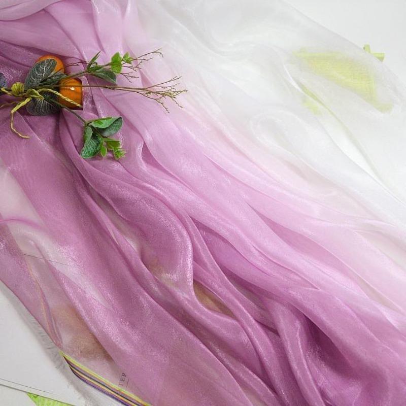 3/5/10m Multicolor Gradient Silk-Crepe Chiffon Fabric for Handmade DIY Sewing Hanfu Apparel Making Wedding Decoration