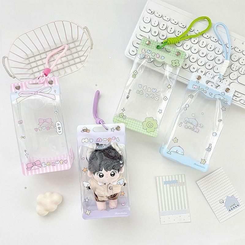 Cute Bow Bag Pendant Accessories Cute Fashion Transparent Pvc Doll Storage Bag Student Backpack Pendant Girls Gifts