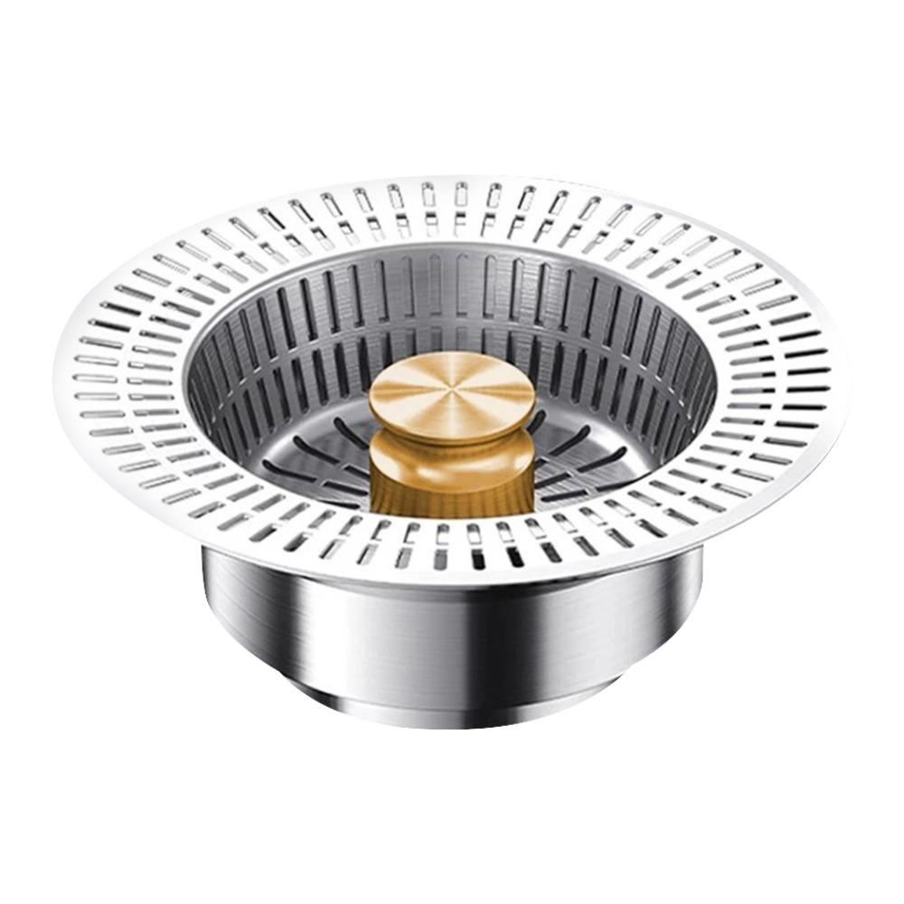 Pop-Up Sink Leak Stopper Stainless Steel Bounce Core Drainer Practical Food Catcher Strainer