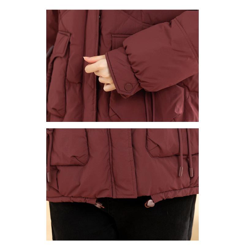 Winter Fashion Womens Down Cotton Jacket Short Loose Hooded Thick Warm Coat Korean Style Trendy